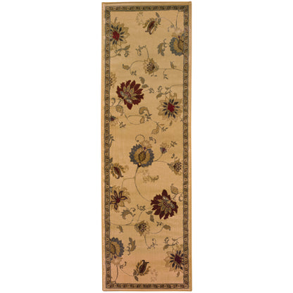 Amelia Ivory Green Traditional Floral Indoor Rug