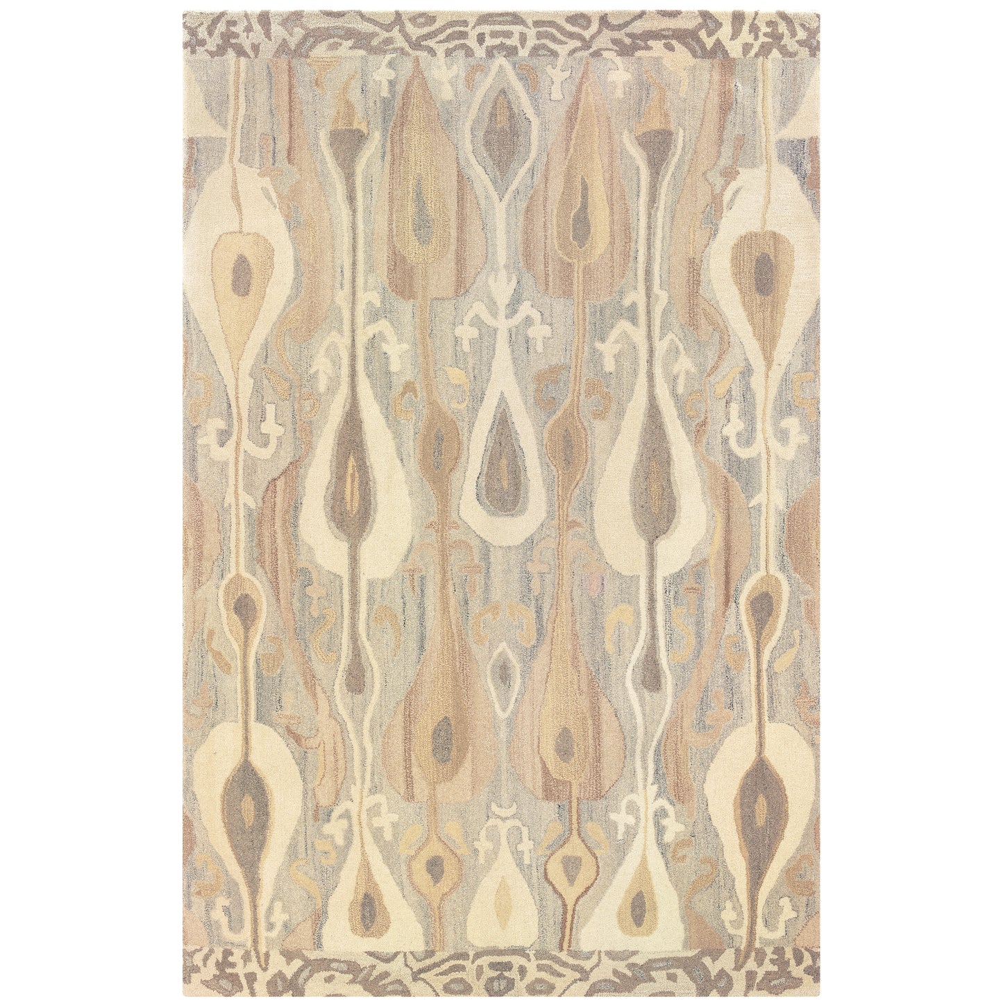 Anastasia Grey Beige Bohemian Abstract Indoor Rug