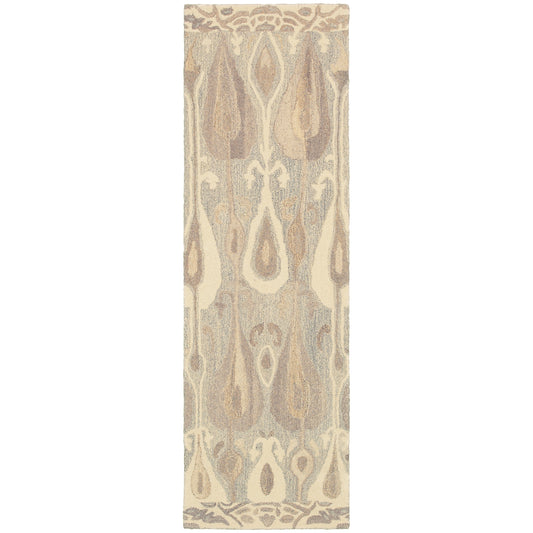 Anastasia Grey Beige Bohemian Abstract Indoor Rug