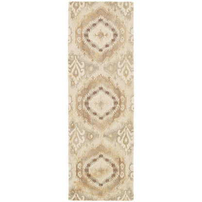 Anastasia Beige Ivory Global Abstract Indoor Rug