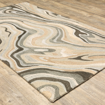 Anastasia Beige Charcoal Modern & Contemporary Abstract Indoor Rug