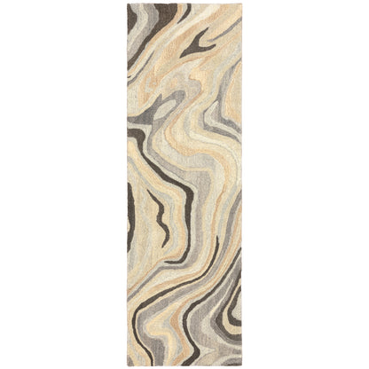 Anastasia Beige Charcoal Modern & Contemporary Abstract Indoor Rug