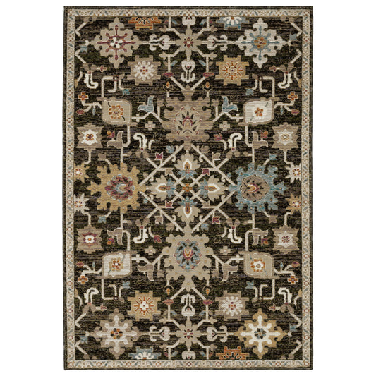 Andorra Brown Multi Traditional Oriental Indoor Rug