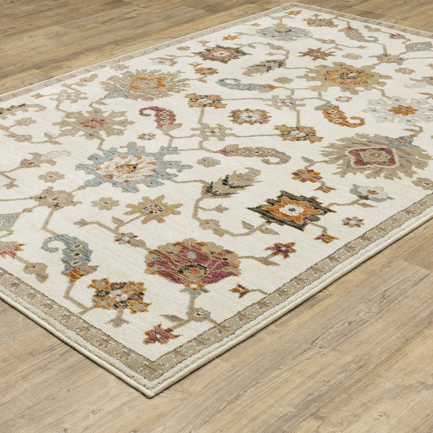 Andorra Ivory Multi Traditional Oriental Indoor Rug