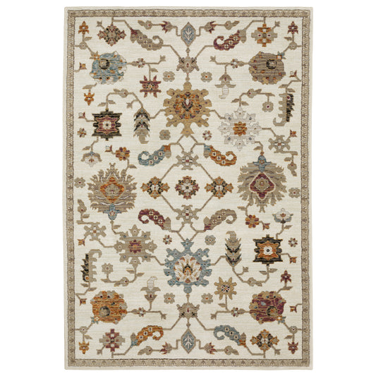 Andorra Ivory Multi Traditional Oriental Indoor Rug