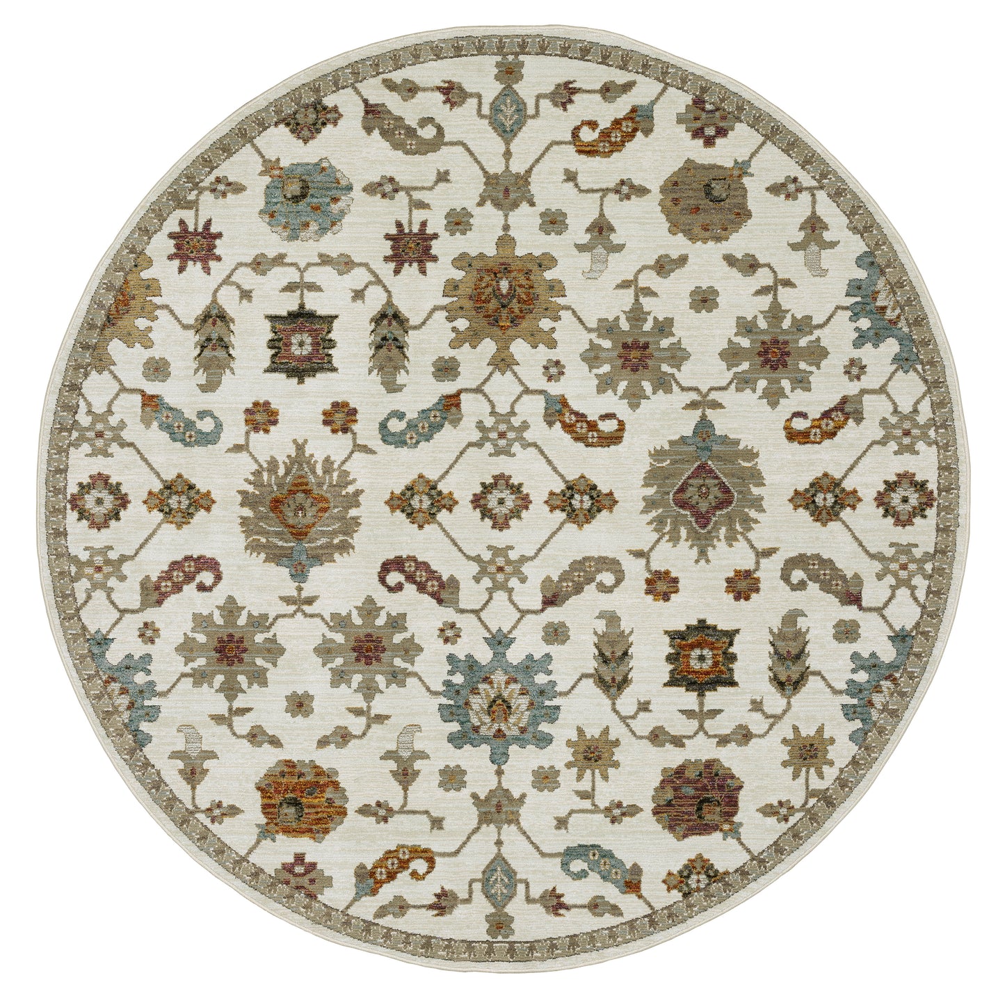 Andorra Ivory Multi Traditional Oriental Indoor Rug