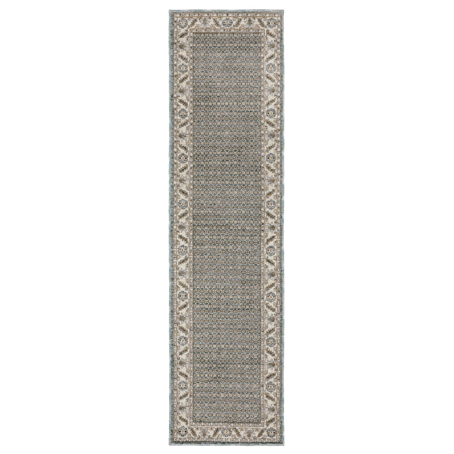 Andorra Blue Ivory Traditional Oriental Indoor Rug