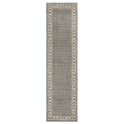 Andorra Blue Ivory Traditional Oriental Indoor Rug