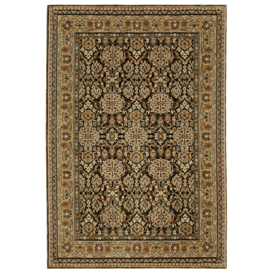 Andorra Brown Gold Traditional Oriental Indoor Rug