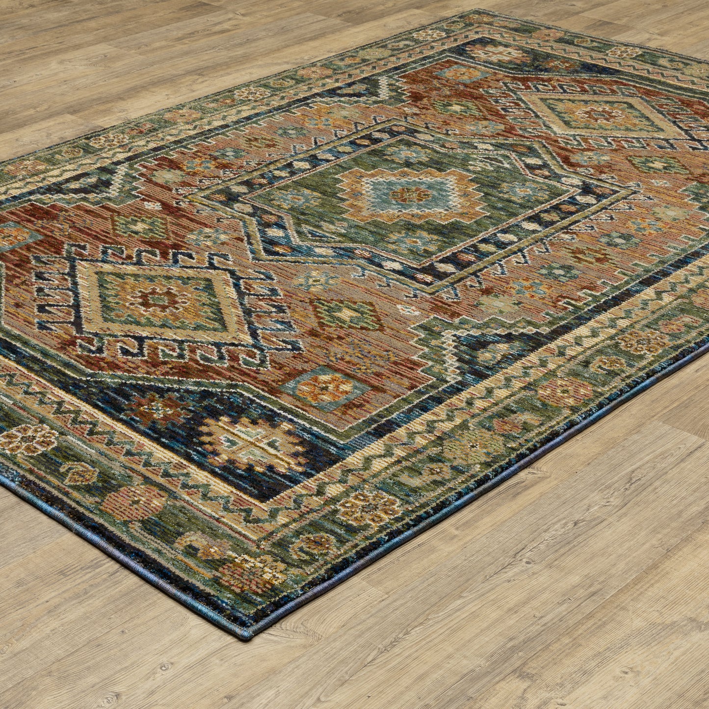 Andorra Blue Multi Bohemian Tribal Indoor Rug