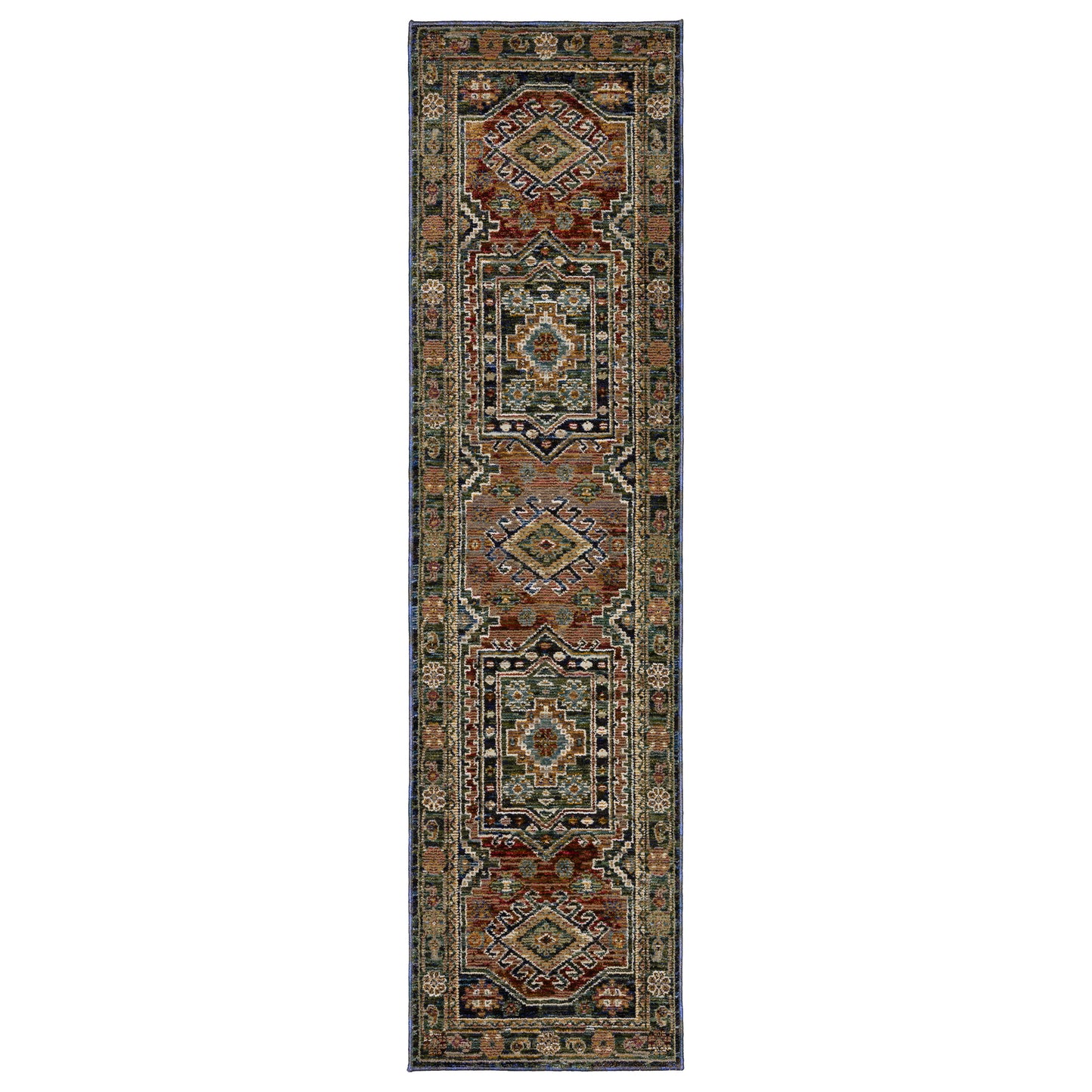 Andorra Blue Multi Bohemian Tribal Indoor Rug