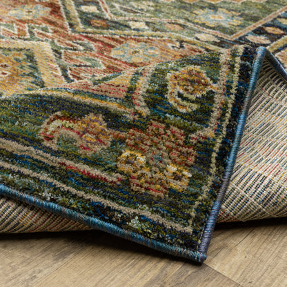 Andorra Blue Multi Bohemian Tribal Indoor Rug