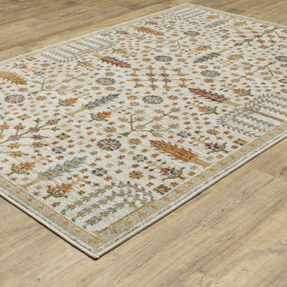 Andorra Ivory Gold Bohemian Oriental Indoor Rug