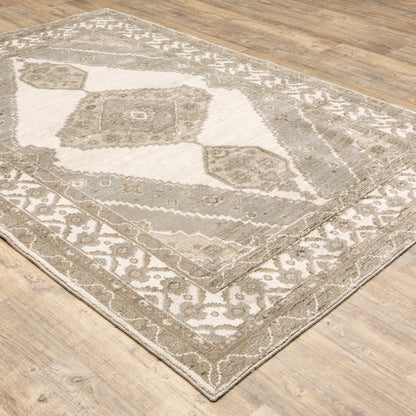 Andorra Beige Ivory Traditional Oriental Indoor Rug