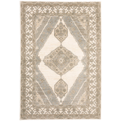 Andorra Beige Ivory Traditional Oriental Indoor Rug