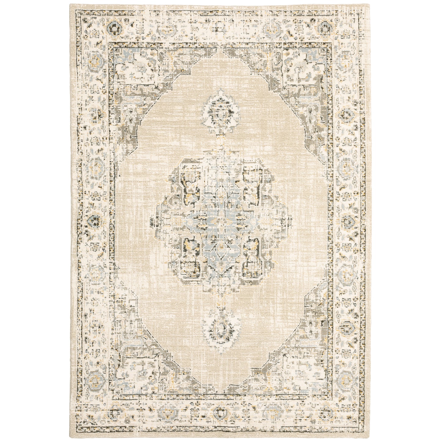 Andorra Beige Ivory Traditional Oriental Indoor Rug