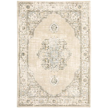 Andorra Beige Ivory Traditional Oriental Indoor Rug