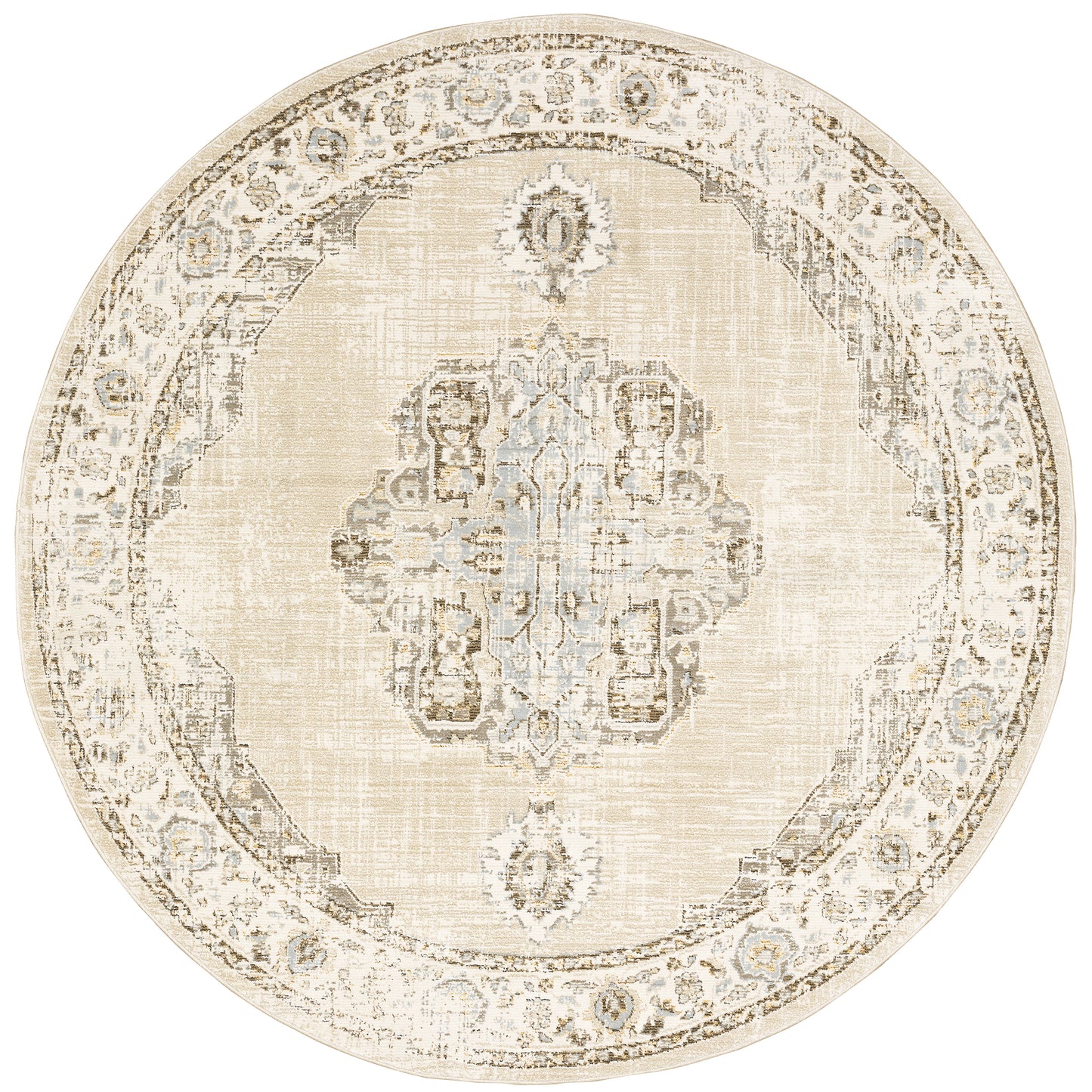 Andorra Beige Ivory Traditional Oriental Indoor Rug