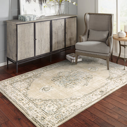 Andorra Beige Ivory Traditional Oriental Indoor Rug