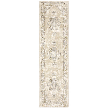 Andorra Beige Ivory Traditional Oriental Indoor Rug