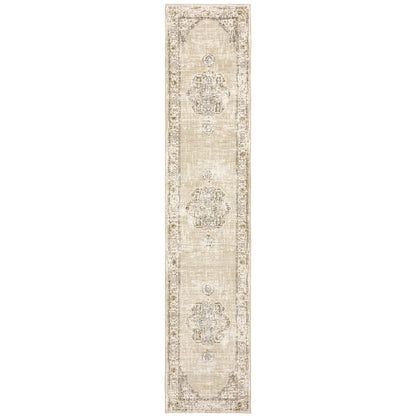 Andorra Beige Ivory Traditional Oriental Indoor Rug