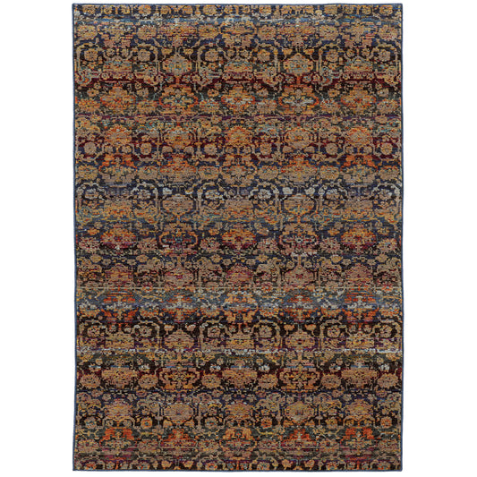 Andorra Multi Blue Traditional Abstract Indoor Rug