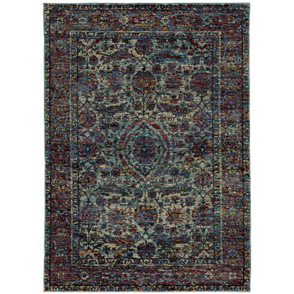 Andorra Blue Purple Traditional Oriental Indoor Rug