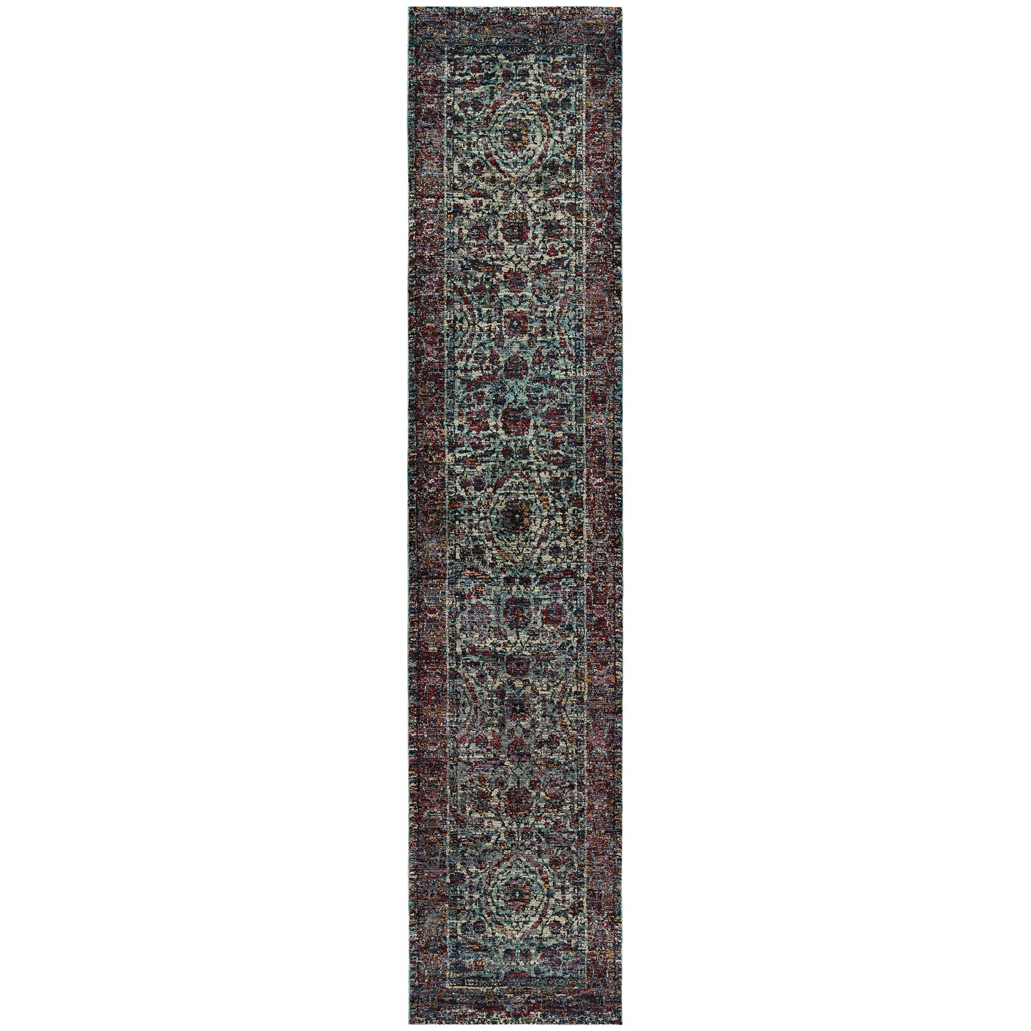 Andorra Blue Purple Traditional Oriental Indoor Rug