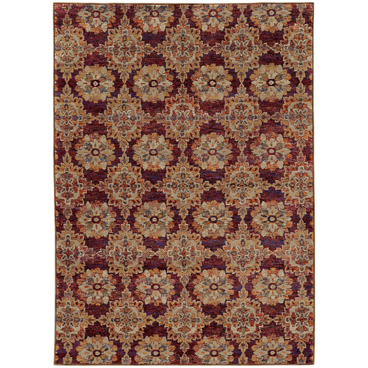 Andorra Red Gold Traditional Oriental Indoor Rug