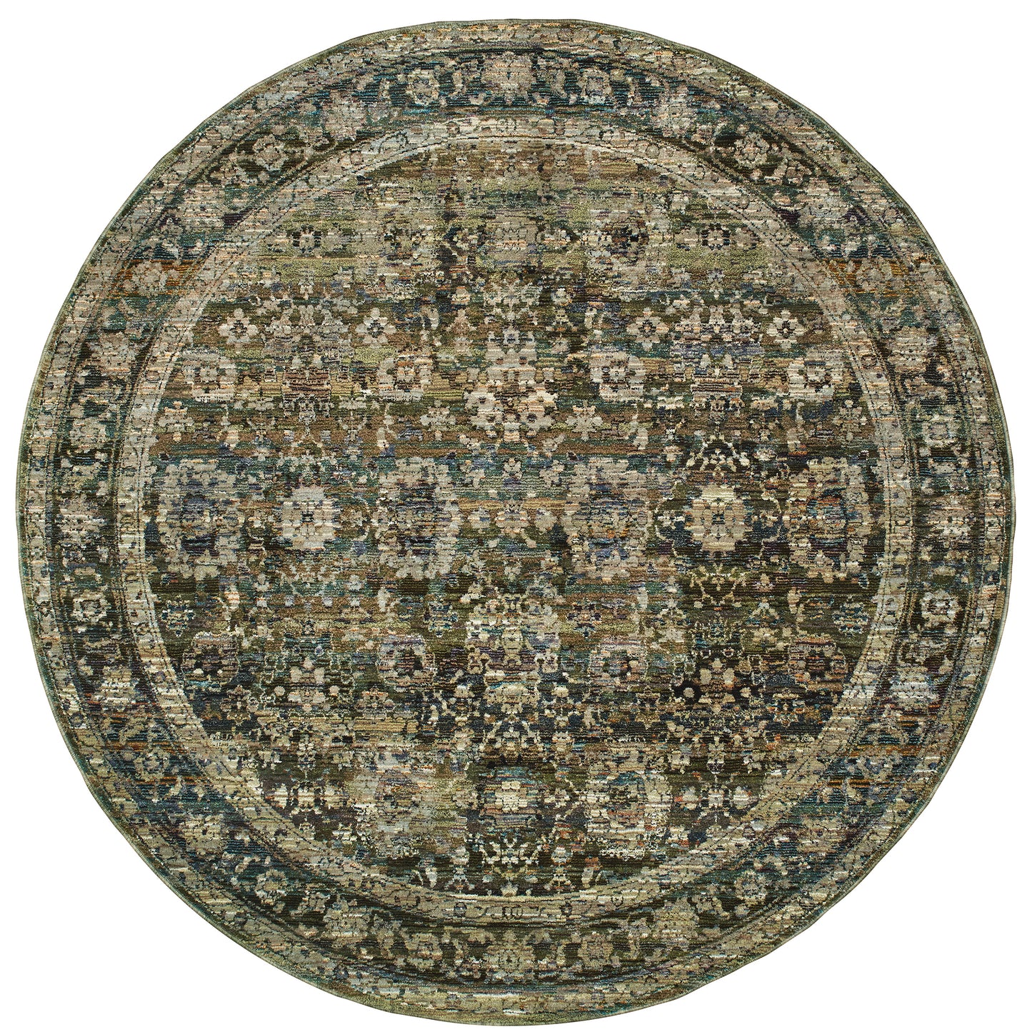 Andorra Green Brown Traditional Oriental Indoor Rug