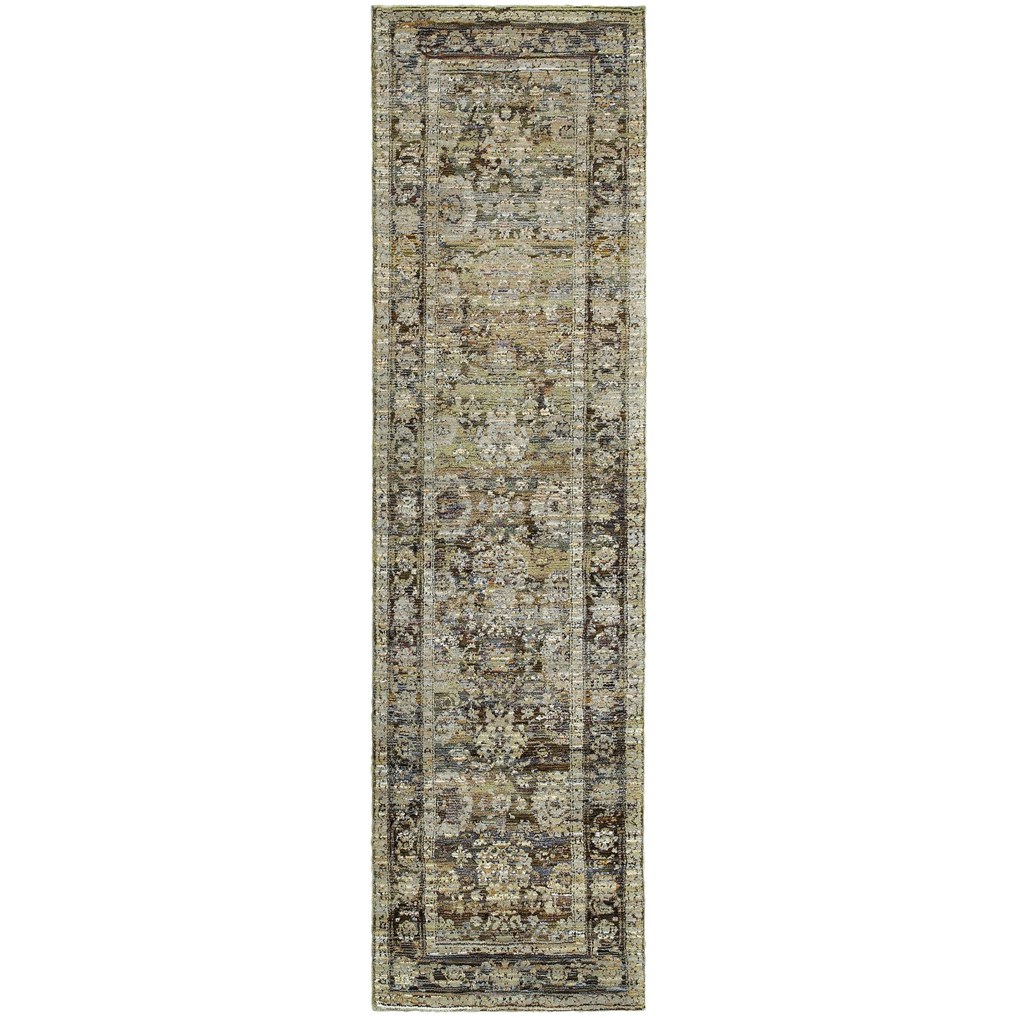 Andorra Green Brown Traditional Oriental Indoor Rug