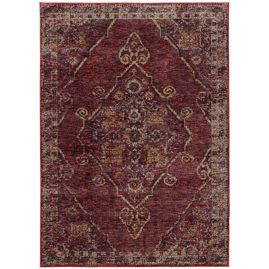 Andorra Red Gold Traditional Oriental Indoor Rug