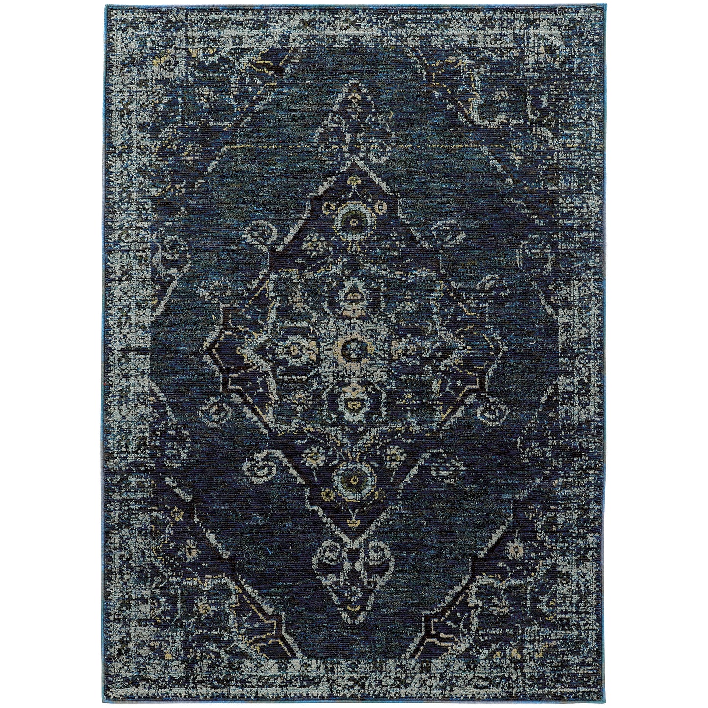 Andorra Blue Light Blue Traditional Oriental Indoor Rug