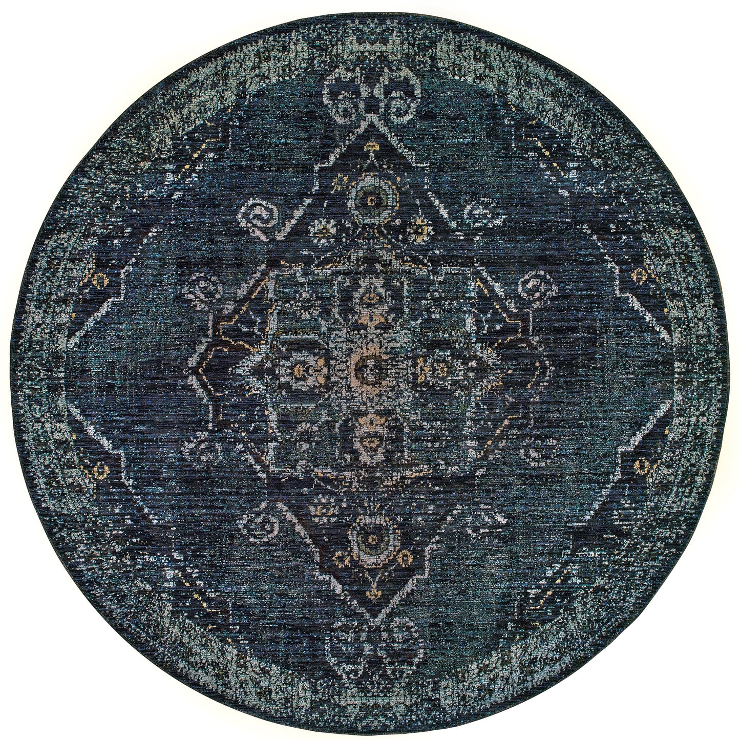 Andorra Blue Light Blue Traditional Oriental Indoor Rug