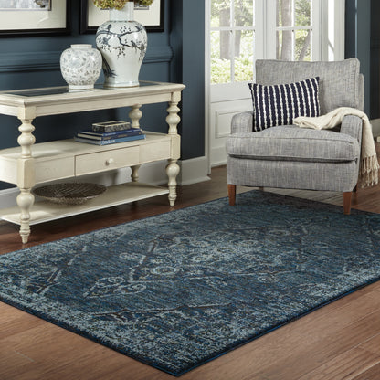 Andorra Blue Light Blue Traditional Oriental Indoor Rug