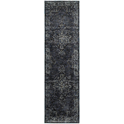 Andorra Blue Light Blue Traditional Oriental Indoor Rug