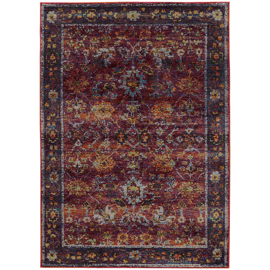 Andorra Red Purple Traditional Oriental Indoor Rug