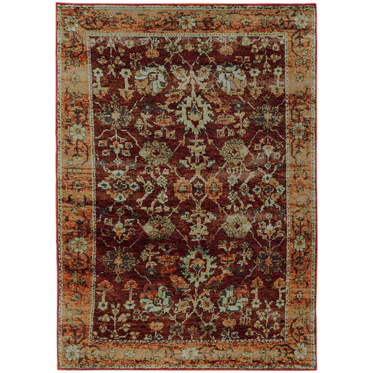 Andorra Red Gold Traditional Oriental Indoor Rug