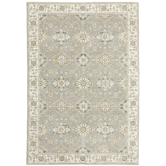 Andorra Grey Ivory Traditional Oriental Indoor Rug