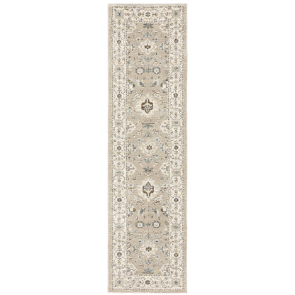 Andorra Beige Ivory Traditional Oriental Indoor Rug