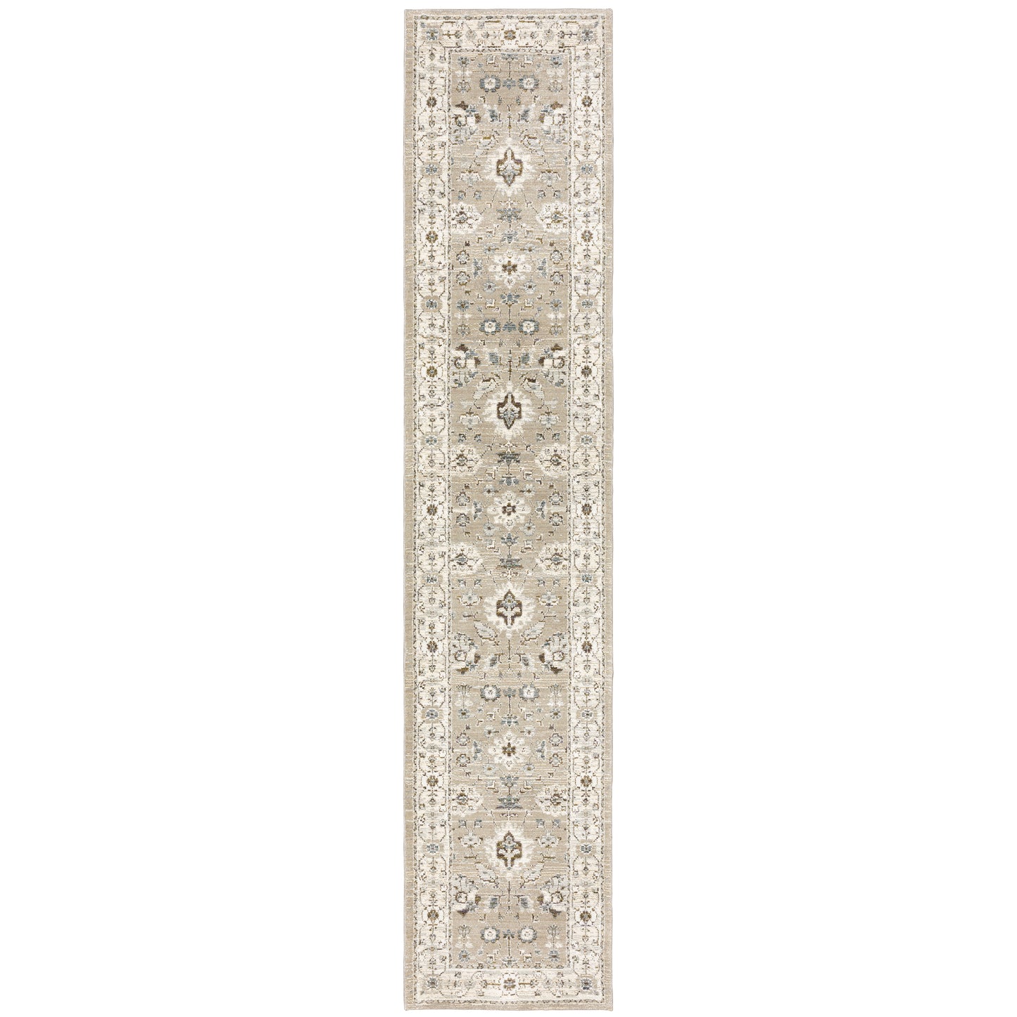 Andorra Beige Ivory Traditional Oriental Indoor Rug