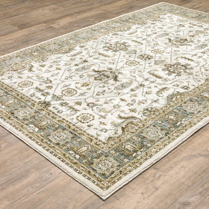 Andorra Ivory Grey Traditional Oriental Indoor Rug