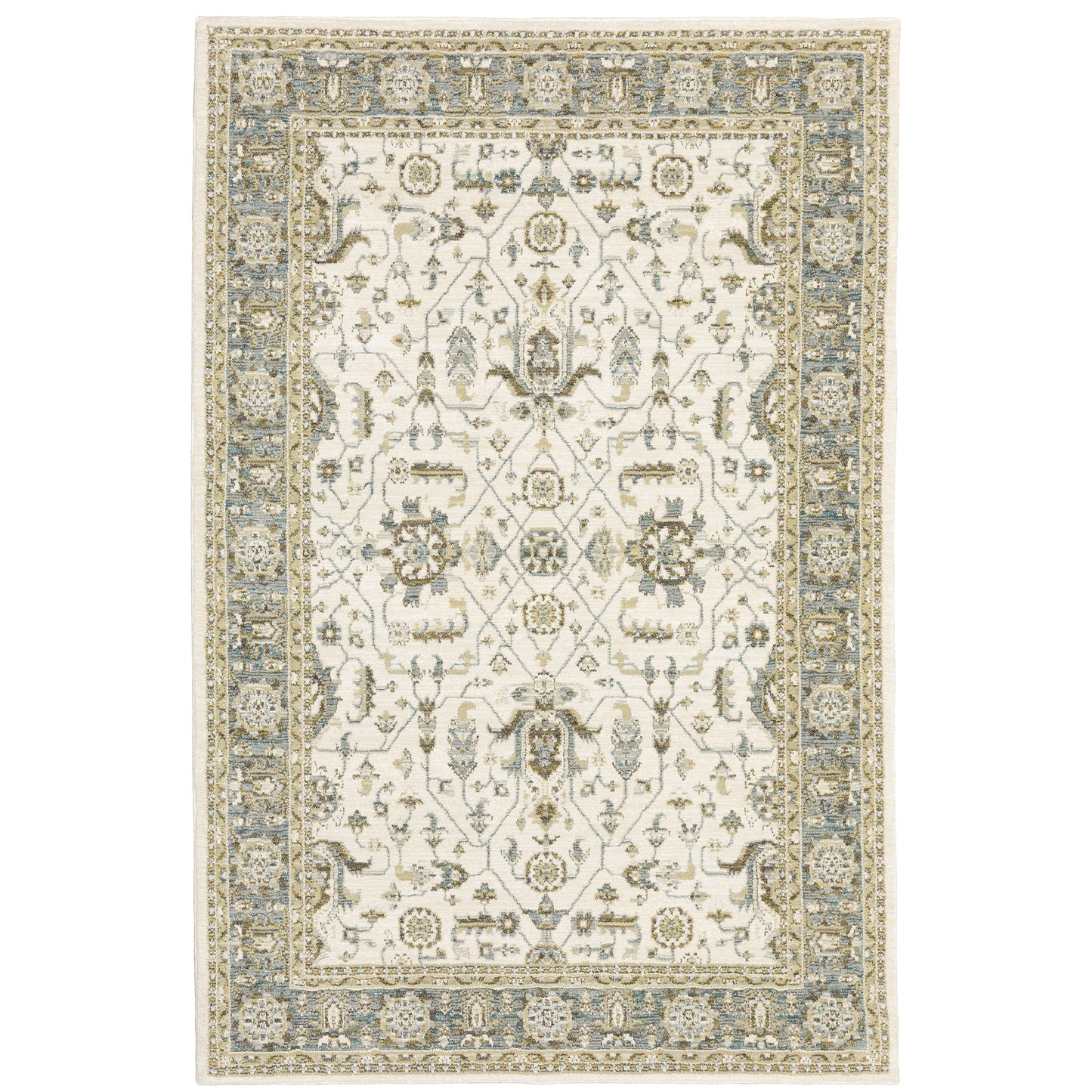 Andorra Ivory Grey Traditional Oriental Indoor Rug