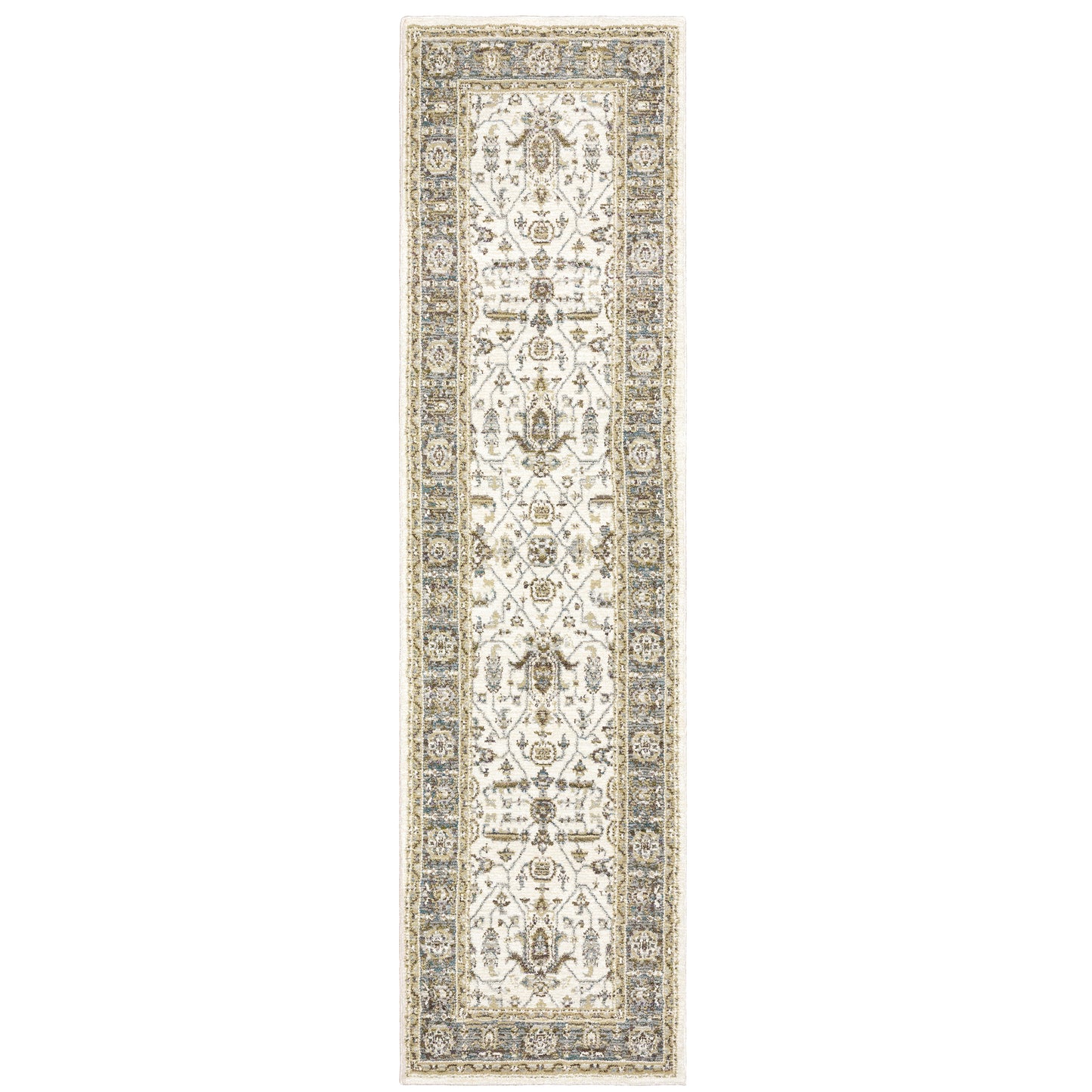 Andorra Ivory Grey Traditional Oriental Indoor Rug