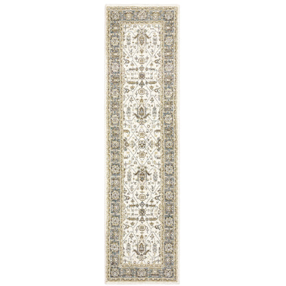 Andorra Ivory Grey Traditional Oriental Indoor Rug