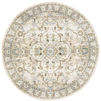 Andorra Beige Ivory Traditional Oriental Indoor Rug