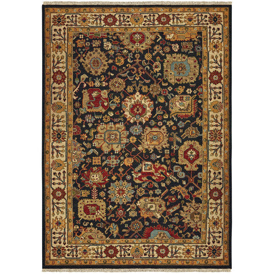 Angora Black Ivory Traditional Oriental Indoor Rug