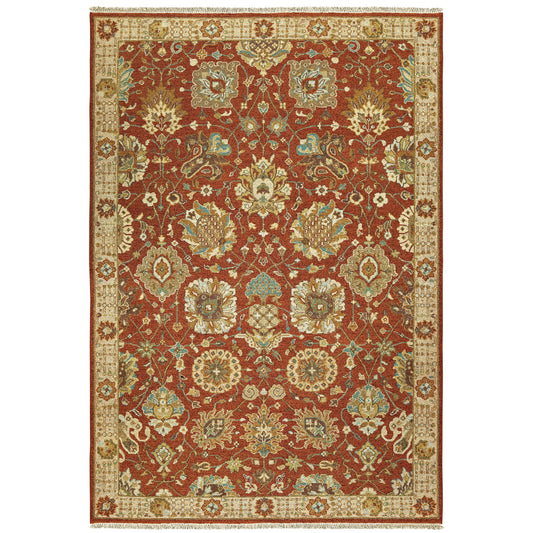 Angora Rust Ivory Traditional Oriental Indoor Rug