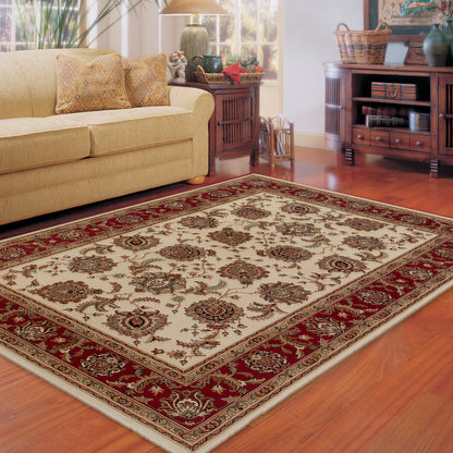 Ariana Ivory Red Traditional Oriental Indoor Rug