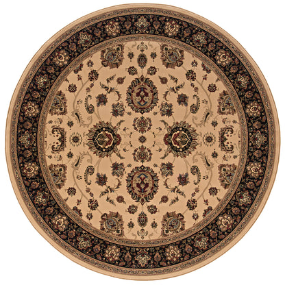 Ariana Ivory Black Traditional Oriental Indoor Rug